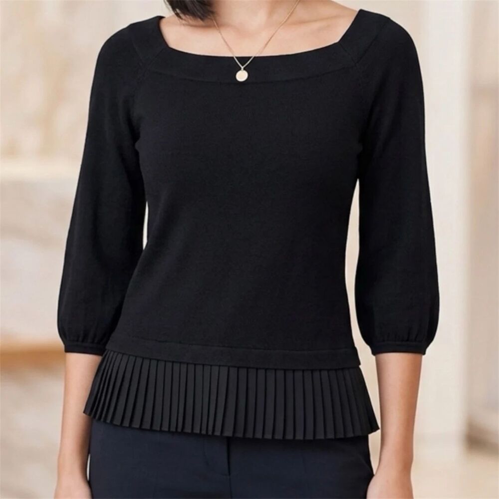 The Limited Top Women S Black Pleated Peplum Off Shoulder whimsigoth Y2K New